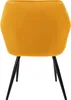 A single mustard yellow chair with black legs, shown from the back. Produktbild-Vorschau