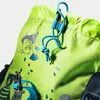 Close-up of a child's backpack with cartoon characters and a drawstring. Produktbild-Vorschau