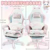 Sedia da gaming ergonomica, con poggiapiedi, rivestita in Anteprima dell’immagine prodotto 3