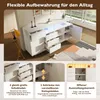STILVORA Sideboard mit LED und Acryl-Stützen, Kommode mit 4 Produktbild-Vorschau 4
