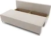 A beige sofa with its storage compartment open, showing the wooden interior. Produktbild-Vorschau