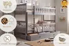 Kinder Etagenbett JAKOB 90x200 cm Grau – Massivholz, Produktbild-Vorschau 2