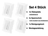 A product image showing four white adhesive plates and a list of included items. Produktbild-Vorschau