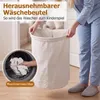 Koszyk na pranie z bambusa z pokrywą, pojemność 60 litrów. Podgląd zdjęcia produktu 6