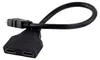 A black HDMI splitter cable with one input and two outputs, shown against a white background. Náhled obrázku produktu