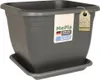 MePla - Set - Pflanzkübel Quadrat 58x58 + Untersetzer 49x49 Produktbild-Vorschau 1