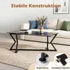 KOMFOTTEU Couchtisch aus Glas, rechteckiger Wohnzimmertisch Produktbild-Vorschau 6