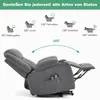 Diagrams showing different reclining positions of a gray armchair with text labels in German. Anteprima dell’immagine prodotto