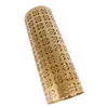 A gold-colored metal umbrella stand with a decorative cut-out pattern. Náhled obrázku produktu