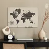 MuchoWow® Poster Weltkarte - Holz - Kompassrose 90x60 cm - Produktbild-Vorschau 3