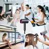 A collage of images showing a hairdryer in different settings: a family, a gym, a dormitory, and a person styling their hair. Produktbild-Vorschau