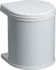 A gray and white trash can with a lid and a foot pedal. Náhled obrázku produktu