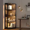 VOWNER Eckvitrine mit Glastüren, 165 cm, 3-Farben-LED, 4 Produktbild-Vorschau 1