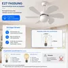 ZMH Deckenventilator Weiß Mit Beleuchtung und Fernbedienung Produktbild-Vorschau 3
