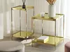 BELIANI Beistelltisch Gold Metall Glas 29 x 29 cm Klassisch Produktbild-Vorschau 2