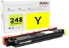 A yellow toner cartridge and its packaging are displayed against a white background. Produktbild-Vorschau