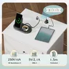Nočný stolík s 3 zásuvkami, nabíjacou stanicou, USB portami Náhľad obrázku produktu 3