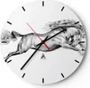 Wanduhr - Rund - Glasuhr - Pferd Zeichnung Bleistift - Produktbild-Vorschau 1