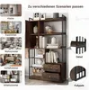 Libreria Sweiko, libreria a 6 ripiani con ante e cassetti Anteprima dell’immagine prodotto 11