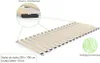 A diagram showing a bed frame slatted base with close-up details and text labels. Produktbild-Vorschau