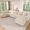 Merax XXL Modulares U-Form Sofa, L-Form Ecksofa Mit Hocker, Produktbild-Vorschau 2