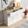 Buffet à 3 portes et 2 tiroirs, finition en relief, 120 x Voir les images du produit 8