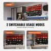 The image shows a storage system with multiple compartments, displayed in different room settings like a garage, toolroom, and maintenance room. It highlights the versatility and stackable nature of the storage boxes. Anteprima dell’immagine prodotto
