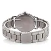The back of a silver metal watch with a metal band is shown against a white background. Produktbild-Vorschau