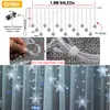 94 LED Flocon de neige Rideau lumineux étanche Noël Jardin Voir les images du produit 5