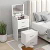 HOMCOM 3 in 1 Schminktisch mit Hocker, Kosmetiktisch mit Produktbild-Vorschau 9