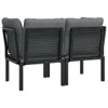 Garten-Eckstühle mit Kissen 2 Stk. Schwarz & Grau Poly Produktbild-Vorschau 5