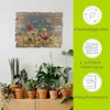 ARTland Holzbild Vintage Wildblumenwiese blauer Himmel Produktbild-Vorschau 2