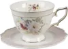 Clayre & Eef 6CE1349 Kaffeetasse mit Untertasse, weiß, 200 Produktbild-Vorschau 1