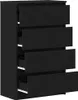 A black wooden dresser with five drawers, some of which are partially open. Anteprima dell’immagine prodotto