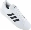A white Adidas sneaker with black stripes. Anteprima dell’immagine prodotto