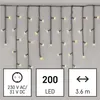 LED vánoční rampouchy, 3,6 m, venkovní i vnitřní, teplá bílá, programy Anteprima dell’immagine prodotto
