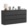 Kommode Schubladenkommode Schwarz Matt 140 cm mit 6 Produktbild-Vorschau 1