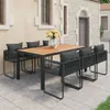 7-tlg. Garten-Essgruppe PVC Rattan Schwarz und Braun Produktbild-Vorschau 2