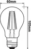 A line drawing of an LED light bulb with dimensions indicated. Anteprima dell’immagine prodotto