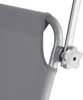 A close-up view of a gray fabric garden lounger with a metal frame and a silver adjustment knob. Náhled obrázku produktu