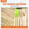 A split image showing two close-ups of bamboo fencing. The left side shows a diagonal view of the bamboo poles laid out, and the right side shows a vertical arrangement of the bamboo poles. Voir les images du produit