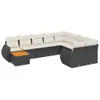 Design 10-tlg. Garten-Sofagarnitur mit Kissen Schwarz Poly Produktbild-Vorschau 2