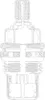 A close-up, line-drawing style image of a plumbing valve stem. Produktbild-Vorschau
