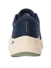 The back view of a blue Skechers sneaker with a beige sole. Produktbild-Vorschau