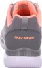 The back view of a gray Skechers sneaker with pink accents. Anteprima dell’immagine prodotto