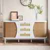 MERAX Sideboard Skandi mit 2 Schiebetüren und 3 Produktbild-Vorschau 1