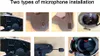 Collage of images showing different ways to install a motorcycle helmet microphone. Náhled obrázku produktu