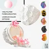 A collage of a white rose-patterned egg-shaped object and several smaller, colorful dragon eggs with dragons emerging. Voir les images du produit