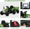COSTWAY 12V 3-Gang Traktor mit abnehmbarem Anhänger und Produktbild-Vorschau 3