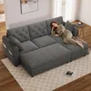 Modernes Samtsofa mit Stauraum, flexibler Chaise longue Produktbild-Vorschau 3